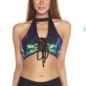 Sequin halter top
